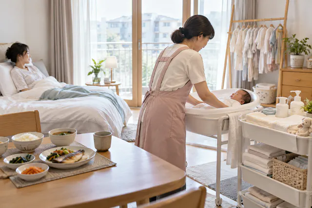 산후도우미 작업 이해용 예시 이미지
